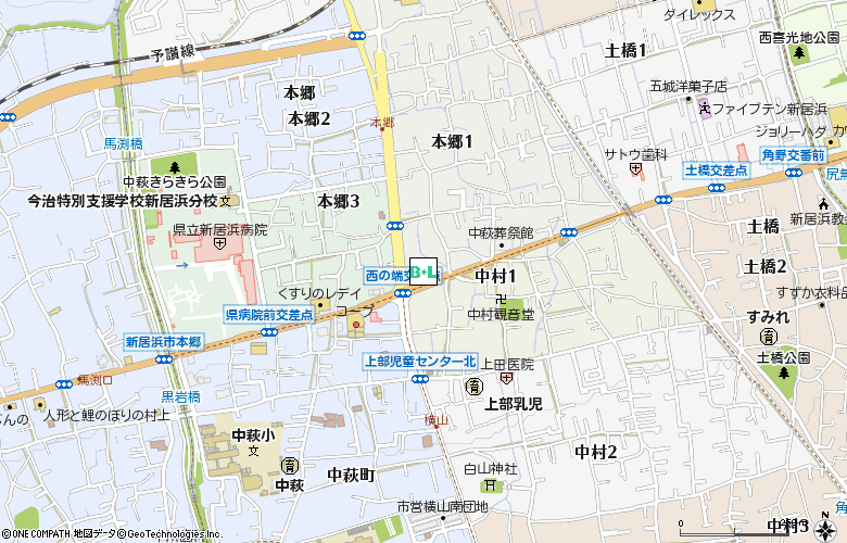 眼鏡市場　新居浜(00499)付近の地図